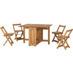 Seconique Santos 4 Seater Butterfly Foldable Dining Set Natural Wax - Wilko - thumbnail 3