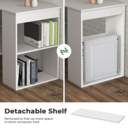 Costway Wooden Computer Desk with Bookshelf White - Size: 134.6 x 66 x 15.24cm - Wilko - thumbnail 4