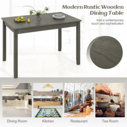 Costway 4 Seater Wooden Rectangular Dining Table Grey - Wilko - thumbnail 6