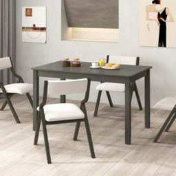 Costway 4 Seater Wooden Rectangular Dining Table Grey - Wilko - thumbnail 4