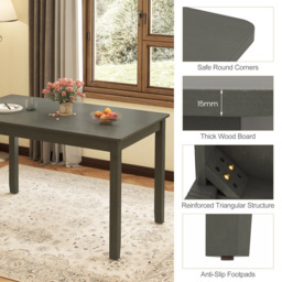 Costway 4 Seater Wooden Rectangular Dining Table Grey - Wilko - thumbnail 7