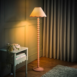 ValueLights Bobbins Pink Scallop Shade Rose Pink LED Floor Lamp - Size: 144 x 39 x 39cm - Wilko - thumbnail 7
