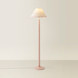 ValueLights Bobbins Pink Scallop Shade Rose Pink LED Floor Lamp - Size: 144 x 39 x 39cm - Wilko - thumbnail 6
