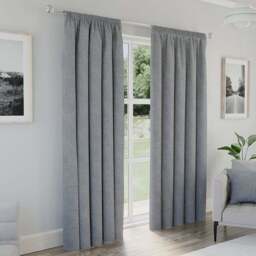 Enhanced Living Dallas Grey Thermal Blackout Pencil Pleat Curtains 117 x 183cm - Wilko