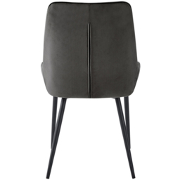 Baumhaus Signature Set of 2 Grey Velvet Dining Chair - Blue - Wilko - thumbnail 6