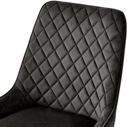 Baumhaus Signature Set of 2 Grey Velvet Dining Chair - Blue - Wilko - thumbnail 7