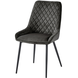 Baumhaus Signature Set of 2 Grey Velvet Dining Chair - Blue - Wilko - thumbnail 3