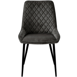 Baumhaus Signature Set of 2 Grey Velvet Dining Chair - Blue - Wilko - thumbnail 5