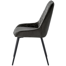 Baumhaus Signature Set of 2 Grey Velvet Dining Chair - Blue - Wilko - thumbnail 4