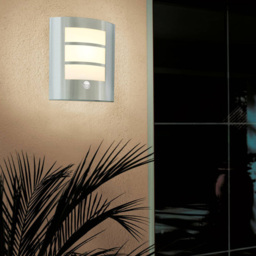 EGLO City Silver Exterior Sensor Wall Light - Size: 23.5 x 9.0 x 26.0cm - Wilko - thumbnail 3