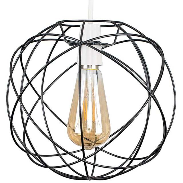 ValueLights Rutherford Atom Matt Black Painted Pendant Shade - Size: 25 x 24 x 25cm - Wilko - image 1