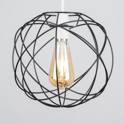 ValueLights Rutherford Atom Matt Black Painted Pendant Shade - Size: 25 x 24 x 25cm - Wilko - thumbnail 4