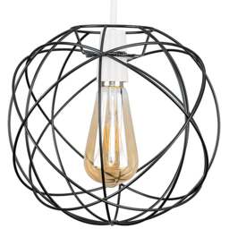 ValueLights Rutherford Atom Matt Black Painted Pendant Shade - Size: 25 x 24 x 25cm - Wilko