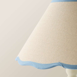 ValueLights Florie Scallop Blue Trim Small Shade - Size: 15 x 27.5 x 27.5cm - Cream - Wilko - thumbnail 5