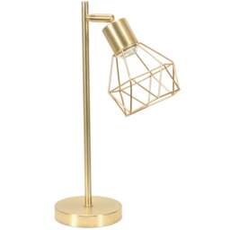 ValueLights Angus Brushed Gold Metal Geometric Basket Shade LED Table Lamp - Size: 41 x 12.5 x 23cm - Wilko - thumbnail 1