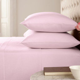 Helena Springfield Double Baby Pink Brushed Cotton Flat Bed Sheet - Wilko - thumbnail 3