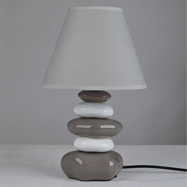 Pebble Stack Table Lamp - Grey and White - Wilko - image 1