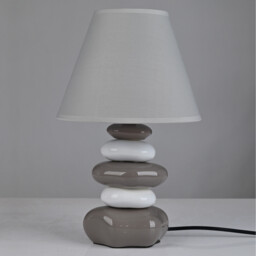 Pebble Stack Table Lamp - Grey and White - Wilko