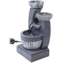 Living and Home Multi-Tier Rock Fountain - Size: 47x24x22cm - Grey - Wilko - thumbnail 1