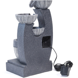 Living and Home Multi-Tier Rock Fountain - Size: 47x24x22cm - Grey - Wilko - thumbnail 4
