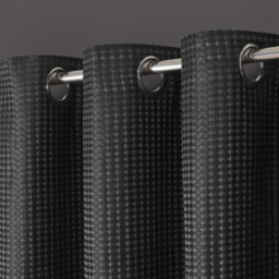 Velosso Waffle Charcoal Blackout Curtains 183 x 116cm - Size: W 116 x D 183cm - Grey - Wilko - thumbnail 3