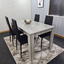 Kosy Koala 4 Seater Faux Leather Dining Set Stone Grey Effect and Black - Size: 96 x 40 x 40cm - Portland - Wilko - thumbnail 7