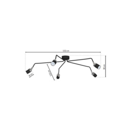 Milagro Joker Black Ceiling Lamp 230V - Size: 132 x 132 x 30cm - Wilko - thumbnail 7