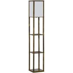 Portland 3 Shelf Rustic Brown Floor Lamp - Size: 26 x 26 x 160cm - Wilko