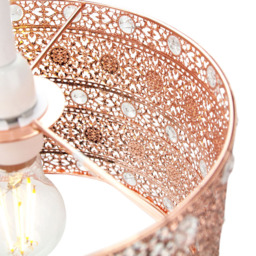 Happy Homewares Polished Copper Acrylic Gem Moroccan Style Chandelier Pendant Shade - Size: 17 x 24 x 24cm - Brown - Wilko - thumbnail 6