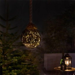 Luxform Dented Globe Brown Hemp Rope Light - Size: 15 x 15 x 100cm - Wilko - thumbnail 3