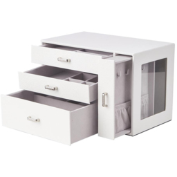 H&O Direct 4 Drawer White Jewellery Box with Side Display Window - Size: 17 x 25 x 15cm - Wilko - thumbnail 4