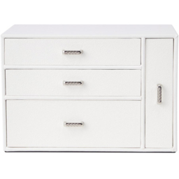 H&O Direct 4 Drawer White Jewellery Box with Side Display Window - Size: 17 x 25 x 15cm - Wilko - thumbnail 3