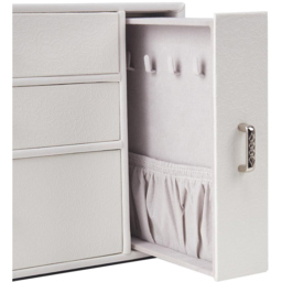H&O Direct 4 Drawer White Jewellery Box with Side Display Window - Size: 17 x 25 x 15cm - Wilko - thumbnail 6