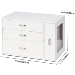 H&O Direct 4 Drawer White Jewellery Box with Side Display Window - Size: 17 x 25 x 15cm - Wilko - thumbnail 7