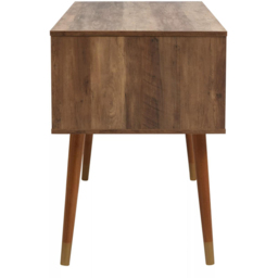 Premier Housewares Frida 2 Door Single Drawer Desk Brown - Size: 120 x 55 x 78cm - Interiors by Premier - Wilko - thumbnail 4