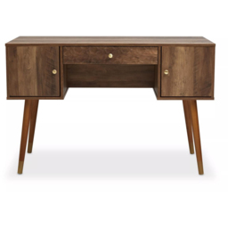 Premier Housewares Frida 2 Door Single Drawer Desk Brown - Size: 120 x 55 x 78cm - Interiors by Premier - Wilko - thumbnail 6