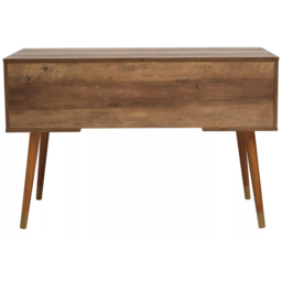 Premier Housewares Frida 2 Door Single Drawer Desk Brown - Size: 120 x 55 x 78cm - Interiors by Premier - Wilko - thumbnail 5