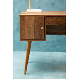 Premier Housewares Frida 2 Door Single Drawer Desk Brown - Size: 120 x 55 x 78cm - Interiors by Premier - Wilko - thumbnail 7