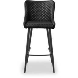 Julian Bowen Luxe Black Faux Leather Bar Stool - Size: 55 x 47 x 106cm - Wilko - thumbnail 4