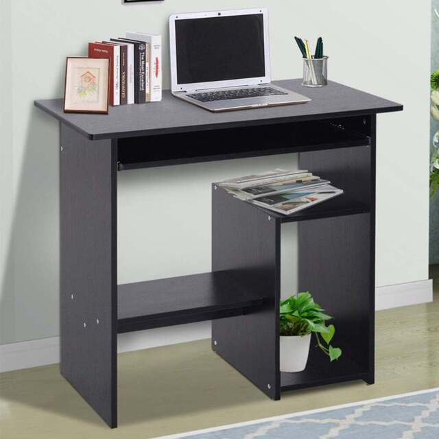 Portland Compact Small Office Desk Black - Size: 80 x 45 x 73cm - Wilko - image 1