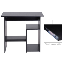 Portland Compact Small Office Desk Black - Size: 80 x 45 x 73cm - Wilko - thumbnail 4