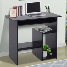 Portland Compact Small Office Desk Black - Size: 80 x 45 x 73cm - Wilko