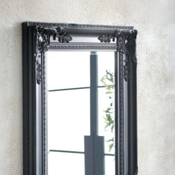 Julian Bowen Palais Black Baroque-Inspired Wooden Full Length Dressing Mirror 130 x 40cm - Size: 130 x 40 x 3.5cm - Wilko - thumbnail 6