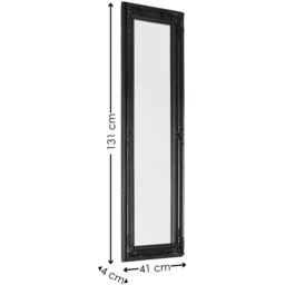 Julian Bowen Palais Black Baroque-Inspired Wooden Full Length Dressing Mirror 130 x 40cm - Size: 130 x 40 x 3.5cm - Wilko - thumbnail 7