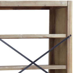 vidaXL 7 Shelf Natural Solid Acacia Wood Tall Bookcase - Size: 200 x 80 x 30cm - Brown - Wilko - thumbnail 7