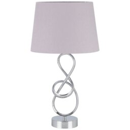 Silver Sculpture Modern Ornate Table Lamp - Size: 28 x 52 x 28cm - Wilko - thumbnail 1