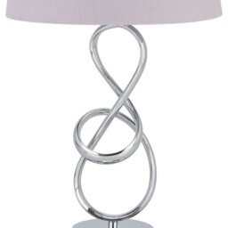 Silver Sculpture Modern Ornate Table Lamp - Size: 28 x 52 x 28cm - Wilko - thumbnail 4