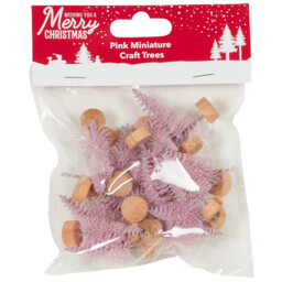 Pack of 20 Miniature Craft Trees - Pink - Wilko - thumbnail 1
