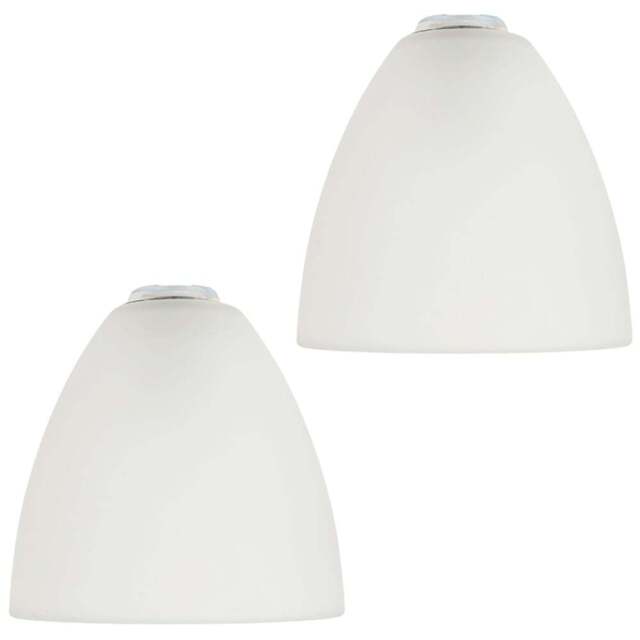 Happy Homewares Frosted White Glass Shade 2 Pack - Size: 12 x 15 x 15cm - Wilko - image 1
