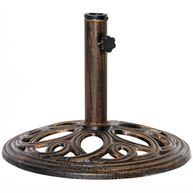 Outsunny Bronze Tone Round Patio Umbrella Base Stand - Size: 33.5 x 45 x 45cm - Wilko - image 1